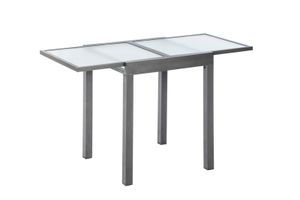 Balkonový stůl Merxx rozkládací 65/130 x 65 cm - hliníkový rám grafitový s matnou skleněnou deskou