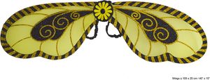 XL Bienen Flügel mit Glitzer 100 x 25 cm | Zubehör Bienenkostüm