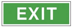 Fluchtweg Notausgang Exit Schild Aufkleber Folie - selbstklebend Text "EXIT"