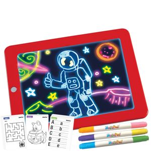 Magic Pad – Zaubertafel mit 6 Neonfarben, 8 Leuchteffekte und 30 Schablonen