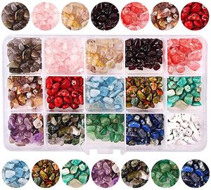 15 Farben gemstone beads kit halbedelsteine perlen mit loch bastelperlen Basteln Edelstein Perlen Natur Lose Schmucksteine Schmuckperlen für DIY Armband Halskette Schmuck Herstellung