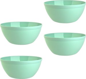 4er Set Schalen Müslischalen Dessertschalen Salatschale Suppenschale Reisschale Bowl in Farbe mint aus Kunststoff BPA-frei groß 900 ml