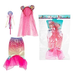 Toi-Toys - Kinderkostüm - Mermaids Verkleidungsset Meerjungfrau (Kleid, Diadem, Zauberstab)