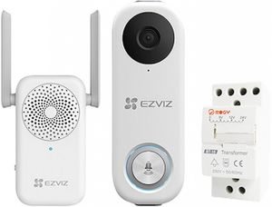 EZVIZ 2MP Klingel-Set mit KI Personenerkennung und Chime, Zwei-Wege-Audio, 170° Sichtfeld, H.265 Kompression, Dualband WLAN, DB1C Kit