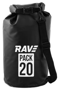 RAVE Wasserdichter Packsack Drybag Packtasche Trockensack - 20 Liter - Schwarz
