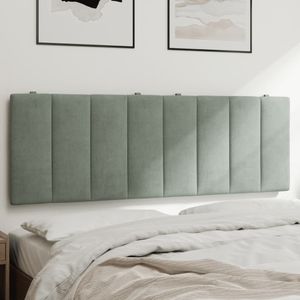 vidaXL Kopfteil-Kissen "Hanko" Hellgrau 120 cm Samt