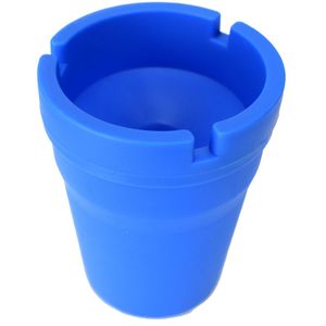 Aschenbecher windsicher mit Aschebehälter für drinnen und draußen kompakt , Farbe:blau