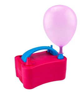 Elektrická pumpa na balóny - funkcia dvojitého plnenia - rôzne nástavce - 400 W - ružová/modrá