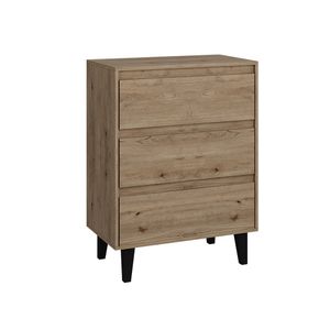 Vicco Sideboard Bahia, 70 x 92 cm mit 3 Schubladen, Eiche