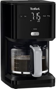 TEFAL SMART'N LIGHT Elektrische Kaffeemaschine schwarz, 1,25 l, programmierbar, 24 Stunden, Aroma-Funktion nach 30 Minuten, tropffrei, CM600810
