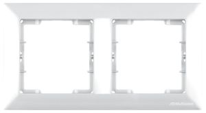 2fach Rahmen / Steckdosenrahmen / Schalterrahmen horizontal · CANDELA weiß