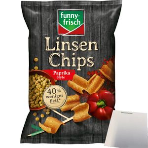 Funny Frisch Linsen Chips Paprika Style mit pflanzlichem Protein (90g Packung) + usy Block