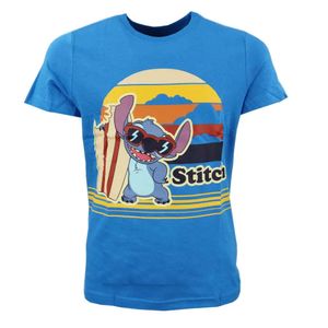 Disney Stitch T-Shirt Kurzarm Kinder Jungen Shirt – Blau / 104