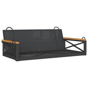 vidaXL Hängebank Schwarz 109x62x40 cm Poly Rattan