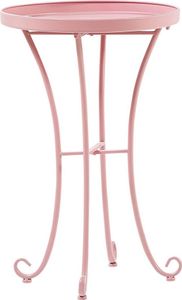 BELIANI Gartentisch Rosa Metall Rund Balkon Terrasse Garten Romantisch für Garten für Terrasse