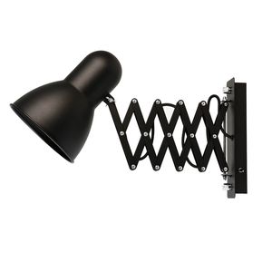 Schwarze Wandlampe mit Schalter E27 ausziehbar schwenkbar Wandleuchte Kinderzimmer Küche Bürolampe