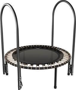 bellicon Fitness Trampolin 100cm (Beige) mit Seilring-Federung bis 200kg (Ultra Stark) | Stabile Schraubbeine & 2 Haltegriffen | Dreiteiliger Rahmen |  Germany
