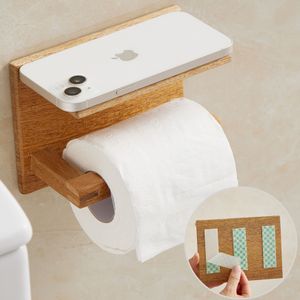 DEKAZIA® Držiak na toaletný papier s policou Mango | Držiak na toaletný papier Drevený držiak na toaletný papier Drevený držiak na toaletný papier Bam