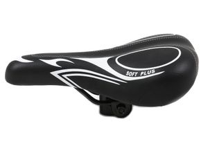 Fahrradsattel "Soft Plus" von Dunlop, Renn- und Tourenräder sowie Mountainbikes, Sitzfläche aus Kunstleder, Schaum-Füllung, Sattel mit Reflektor