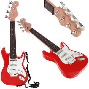 Elektrische Rockgitarre mit Saiten – Rot