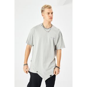 T-Shirt Oversize Fit mit 320gsm Baumwolle (S) Grau