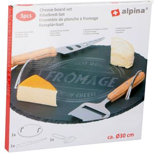 Alpina käsebrett-Set rund 3 Stück 30 cm schwarz/braun