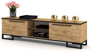 TV-Lowboard TV-Schrank RTV King Modern Fernsehschrank Golden Craft Eiche Rant 140cm