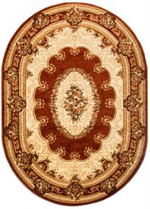 Teppich Oval Wohnzimmer Orientalisch Ornamente Orient Muster Braun 150 x 295 cm ( 5889a-brown )