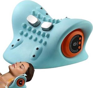 Nackenmassagegerät, Nackenstrecker,EMS,Neck Pain Relief, Nackenstütze zur Nackenentspannung,Tragbar,Blau