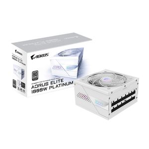 GIGABYTE AORUS ELITE P1000W ICE-Netzteil – PCIe 5.0, 80 PLUS Platinum, vollmodulares Design, 120-mm-Lüfter, ATX 3.0-kompatibel, EU-Stecker