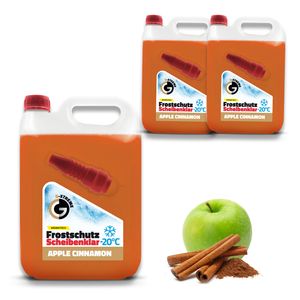 Scheibenfrostschutz mit Apple & Cinnamon Duft | Schlierenfreier und effektiver Scheibenreiniger für den Winter | Gebrauchsfertige frostschutzmittel scheibenwaschanlage | 2x5L = 10L