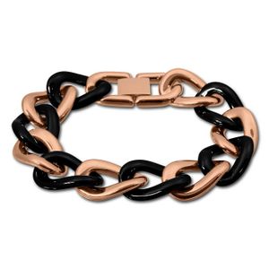 Amello Edelstahl Armband Panzer Damen Schmuck rosegold schwarz ESAX22S0