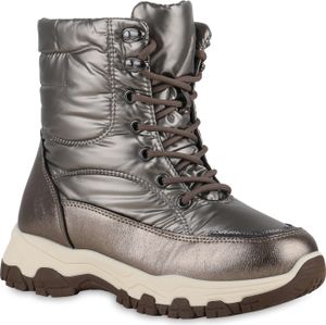 VAN HILL Dámské zateplené outdoorové boty Kotníčková obuv Metallic Shoes 840894, Barva: Bronze, Velikost: 37
