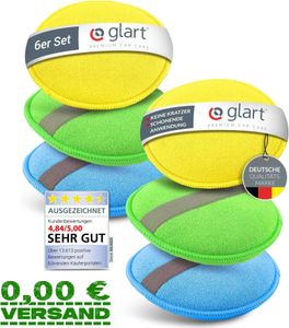 Glart 46PP Mikrofaser Auto Polierschwamm 6er Set, für Wachse & Polituren