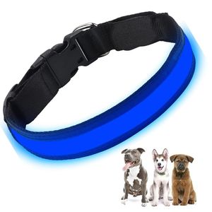 Hundehalsband wiederaufladbare USB-Lampe 100% wasserdichtVerstellbares Hundehalsband für kleine, mittlere und große Hunde