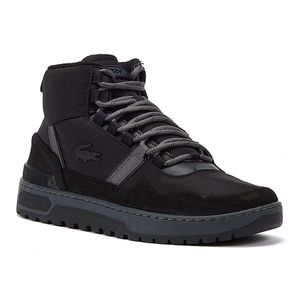 LACOSTE Herren Sneakers T-CLIP WINTER MID aus Textil und Leder BLACK/DARK GREY 43
