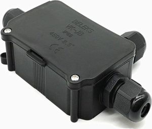 Wasserdichte Anschlussdose, wasserdichte Kabelverbinder-Anschlussbuchse, Erdungsbuchse, wasserdichte 3-Wege-Kabelverbinder für den Außenbereich, Schwarz – DKSFJKL
