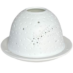 Dome Light Sternschnuppe Porzellan-Windlicht Lithophanie Teelichthalter