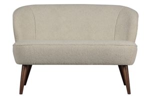 WOOOD Sara 2-Sitzer Sofa Off White - Zweisitzer Couch Weichen Teddy-stoff 73x110x72 cm
