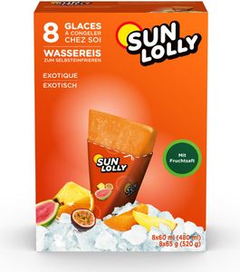 Sun Lolly vodní led k samomrazení s exotickou příchutí 8 kusů