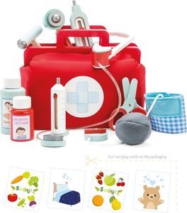 Le Toy Van - drevený vzdelávací set na hranie rolí Honeybake Doctor Play Set | hranie rolí pre dievčatá a chlapcov - vhodné pre deti od 3 rokov