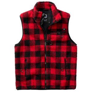 Pánská vesta Brandit Teddyfleece Vest Men red/black - L