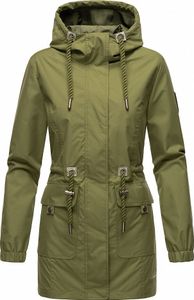 Navahoo Damen Jacke Übergangsjacke Kurz Parka Mantel Kapuze Neophee Olive Gr. 36 - S
