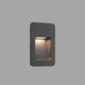 Faro Zeitloser Außen-Wandeinbaustrahler Nase aus Aluminium in anthrazit / dunkelgrau, 90 x 135 mm