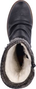 Rieker Damen Stiefel Warmfutter Kordel Winterstiefel Raffung Strick Z4755, Größe:40 EU, Farbe:Schwarz