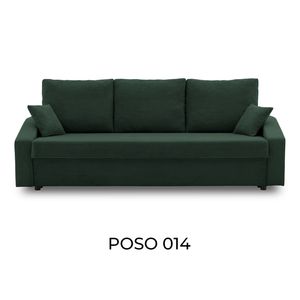 Couch DORMA 221x92 - mit schlaffunktion - Farben zur Auswahl - komfortables Couch - mit Bettkasten - Stoff POSO 014 Flaschengrün