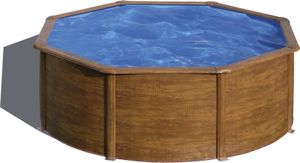 myPOOL Poolset Feeling Holzoptik - Rundform mit Stahlwandbecken Höhe 1,32 m Ø 4,60 x 1,32 m (Gr. 2)