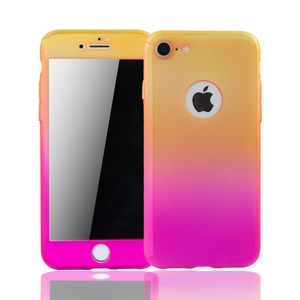 Apple iPhone 6 / 6s Plus Handy Hülle Schutz-Case Panzer Schutz Glas Gelb / Pink