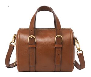 FOSSIL Umhängetasche Handtasche Carlie Mini Satchel Brown braun