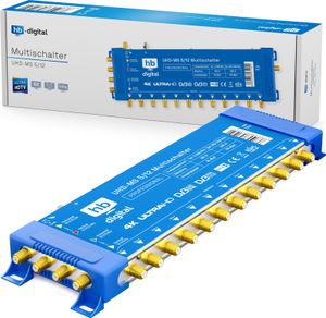 hb-digital Multischalter SAT UHD-MS 5/12 bis zu 12 Teilnehmer